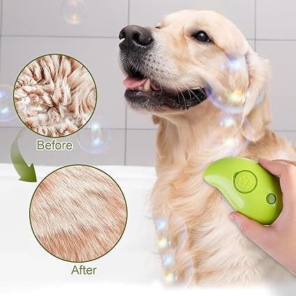 3-in-1 Steam Pet Grooming Brush – Self-Cleaning, Hair Removal & Massaging Comb for Cats & Dogs, Rechargeable
