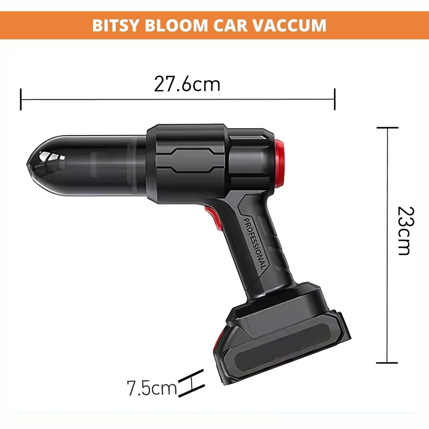 Handheld Car Vacuum Cordless, Portable Car Vacuum with 21000pa High Power Suction, one Batteries Long Endurance, 18v/120w Mini Vacuum Cleaner for Car, Home, Office, Pet
