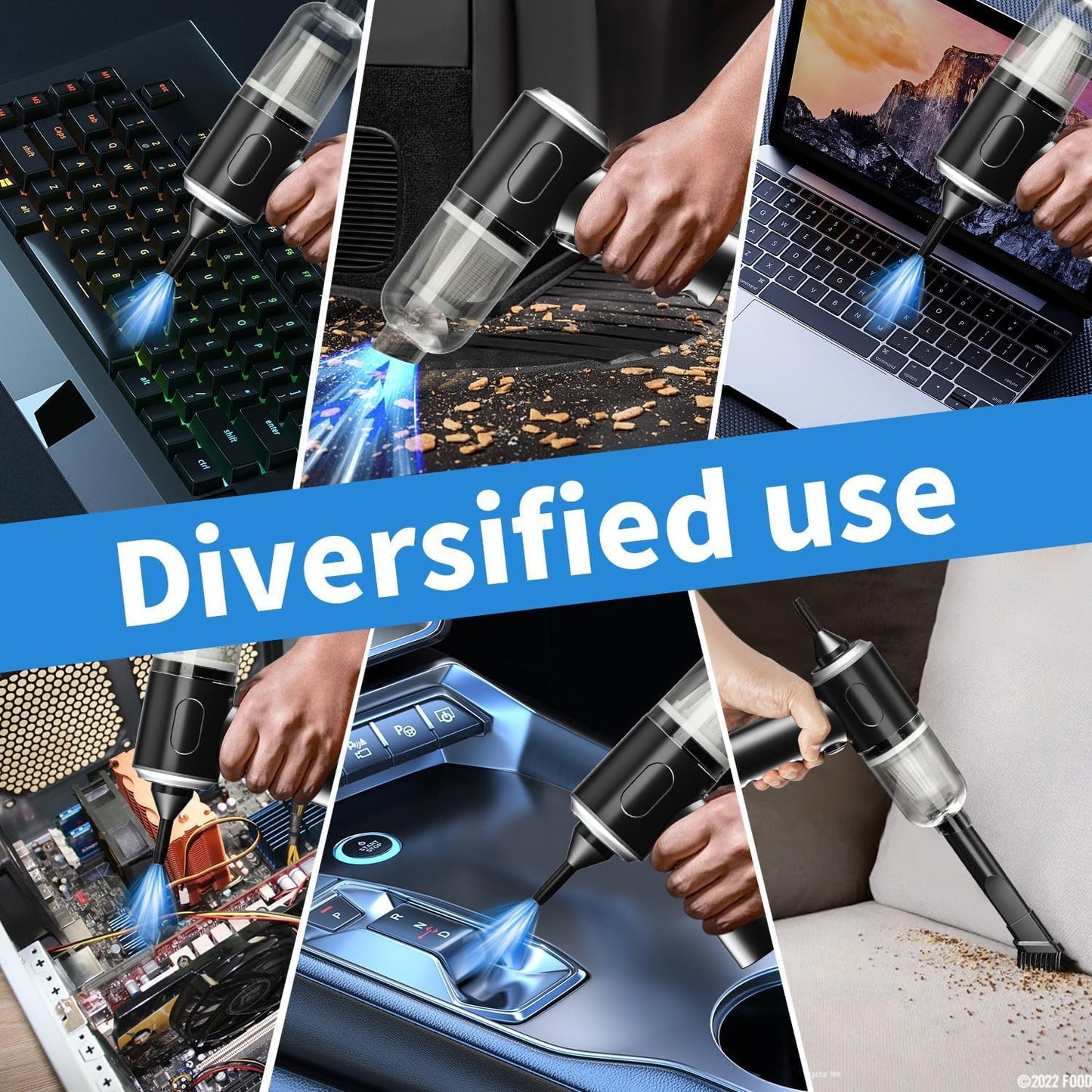 2 IN 1 Cordless Car Vacuum Cleaner – Wet & Dry Portable USB Rechargeable