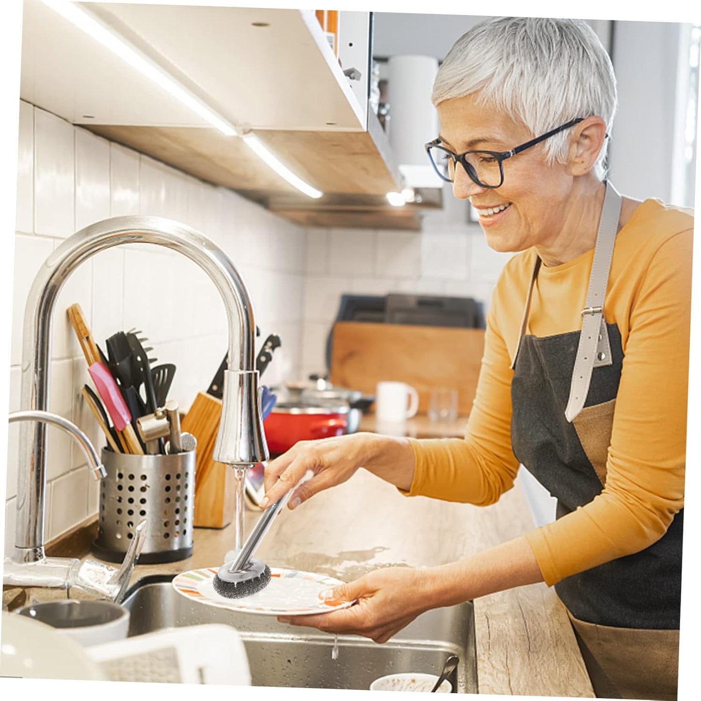 Steel Ball Brush Dish Cleaner Wok Cleaning Brush Dishwasher Cleaner Wire Brush Wrapped
Scouring Pads Metal Scouring Pad Cup Brush