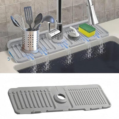 Silicone Sink Drainer Pad – Splash Guard & Soap Holder - Multicolor
