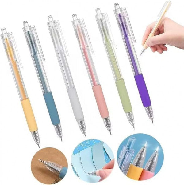 Craft Pen Cutter – Precision Cutting Tool with Retractable Blade & Colorful Grip Set