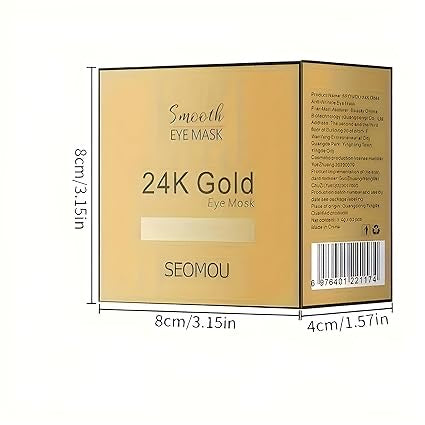 Under Eye Patches for Puffy Eyes, 24K Gold Dark Circle Remover for Women & Men, Reduce Wrinkles, Under Eye Bags, Moisturizing Improves Elasticity (60 Patches Pack)