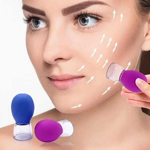 Facial Cupping Therapy Set – 4-Piece Professional Silicone & Glass Anti-Aging Massage Kit