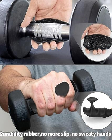 Gym Hand Grip For Gym, Palm Protection, Black Silicone Hand Gripper Design For Strength Training Dumbbells, Fitness, And Daily Use, Suitable For Home, Office Workout Gloves - 1 Pair