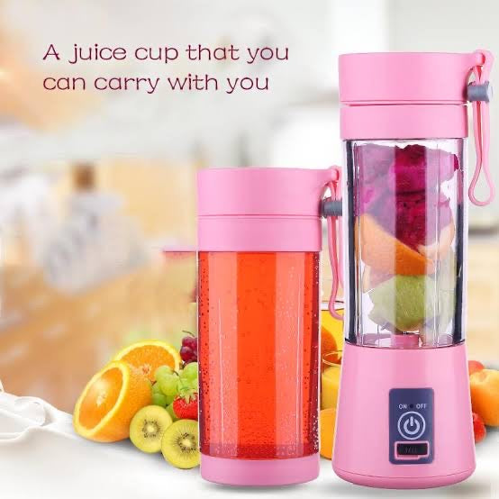 Portable USB Juice Blender Bottle – 4 Blade Rechargeable Juicer Cup with Power Bank (Travel Friendly)