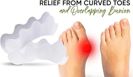 Orthopaedic Toe Separators Against Hallux
Valgus Claw Toes, Toe Separator for Men and Women, Skin-Friendly Soft Gel Silicone Toe Separator - 1 Pair