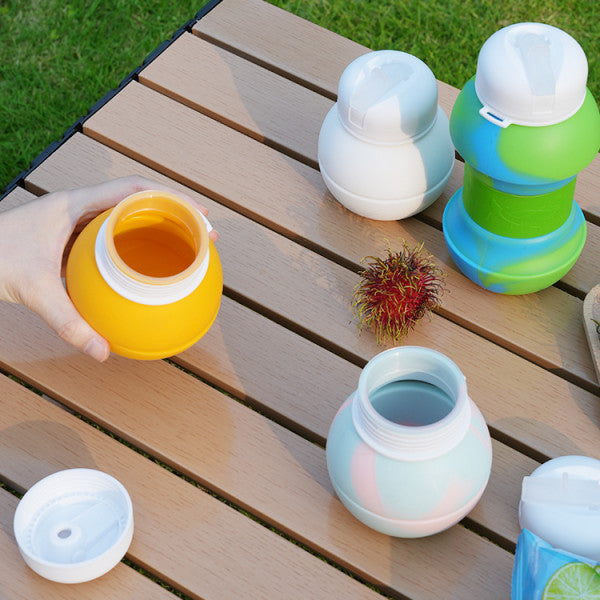 Silicone Foldable Sports Water Bottle – Leakproof, BPA-Free & Travel-Friendly (550ml)