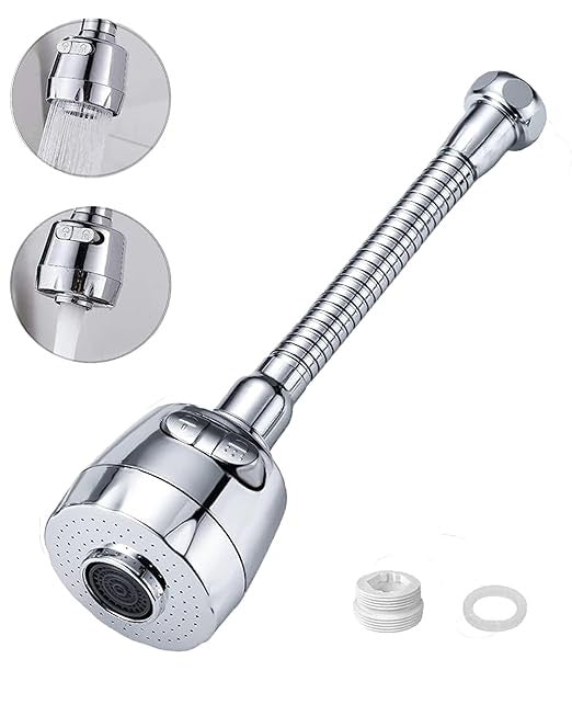 360° Rotatable Kitchen Tap Extender – Universal Faucet Sprayer with 3 Water Modes | Splash Filter Attachment for Kitchen & Bathroom