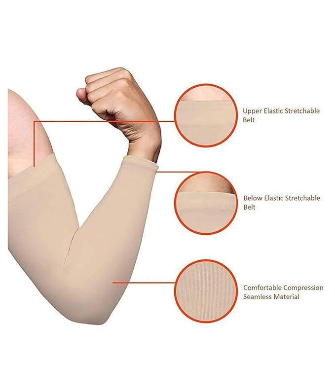 Full Arm Sleeves (1 Pair) – Cotton UV Protection, Cooling & Anti-Dust for Men & Women