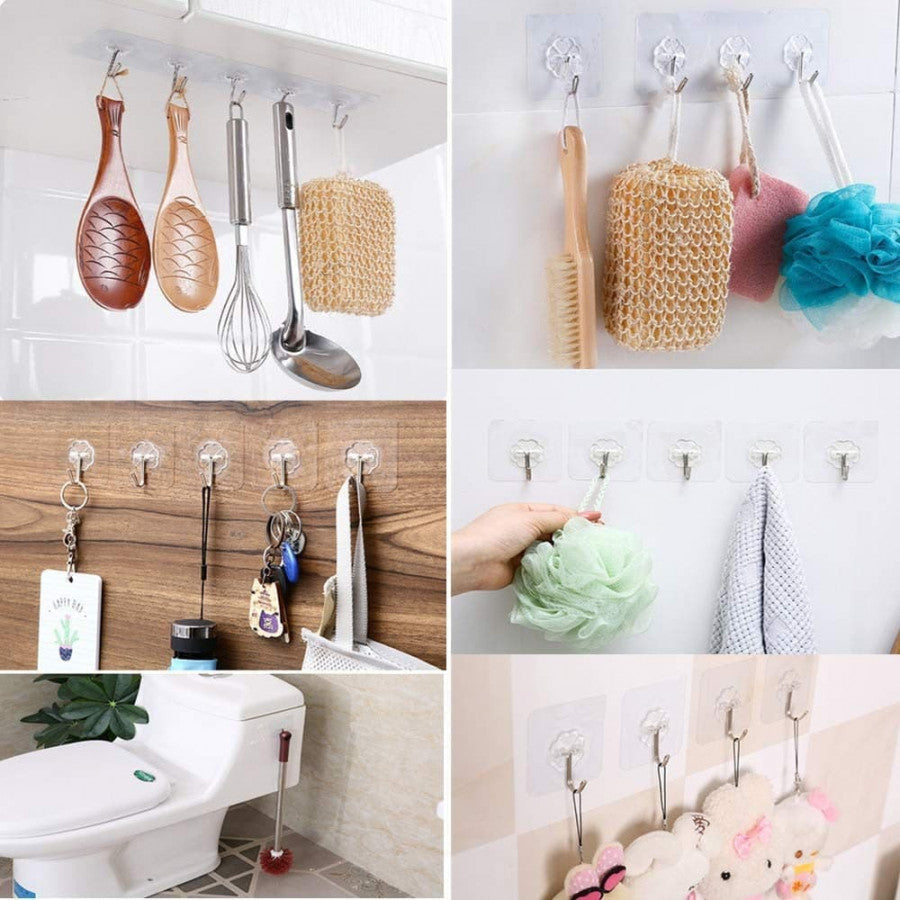 Self-Adhesive Wall Hook Stickers – Heavy Duty Multipurpose (Pack of 10)