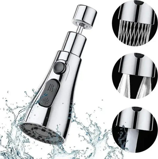 360° Rotating Movable Faucet Nozzle – 3 Mode Adjustable Splash-Proof Tap Extender