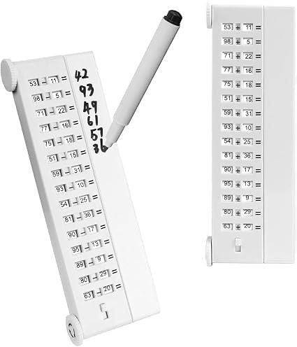 Children's Practice Math Board, Reusable Oral Arithmetic Writing Montessori Counting Toy, Math Flash Card, Addition & Subtraction Learning Calculate Set