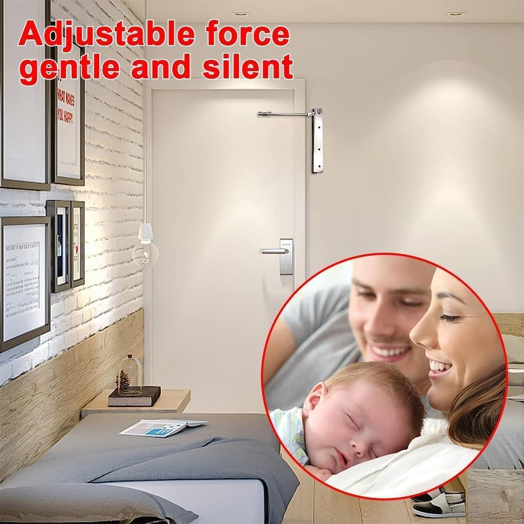 Automatic Adjustable Door Closer – Rust-Proof Stainless Steel Self-Closing Safety Spring for Residential & Commercial Doors
