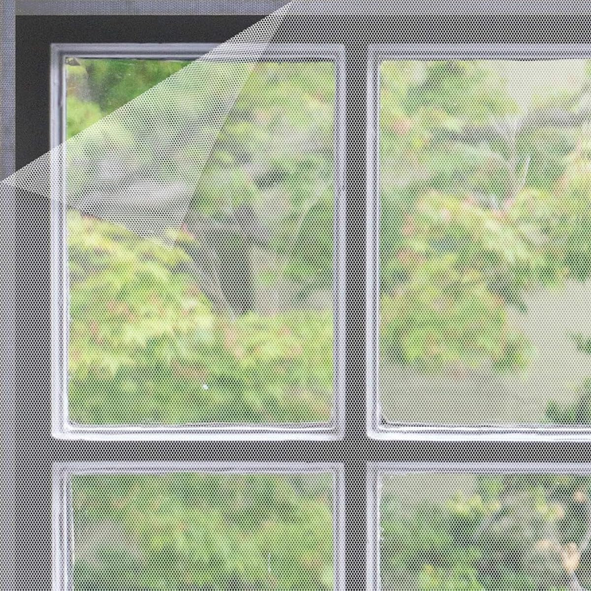 Nylon Window Screen Mesh with Self-Adhesive Tape – 150x150cm Washable & Cut-to-Size Insect Net