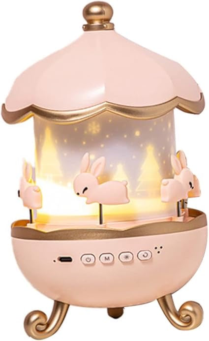 🐰 Rabbit Night Light Projector – Rechargeable LED Baby Lamp with Remote Control