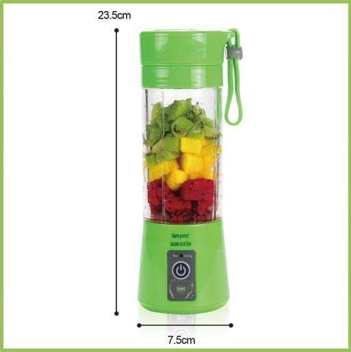 Portable USB Juice Blender Bottle – 4 Blade Rechargeable Juicer Cup with Power Bank (Travel Friendly)