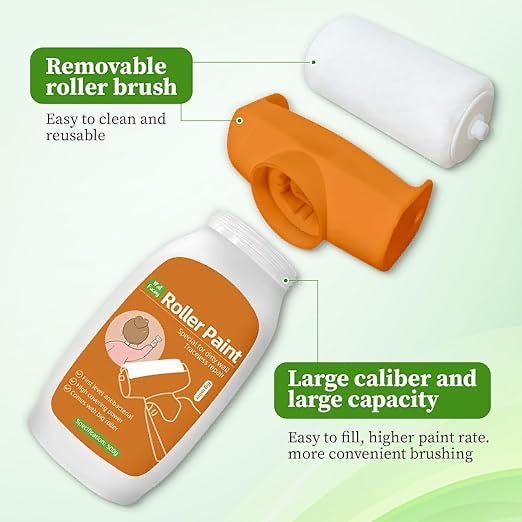 Wall Repair Roller Paint Household Supply Cleaning Tool Water Based Latex DIY Renovation Multifunctional Paint Roller for Cracks Solution - White