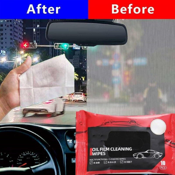Car Glass Anti-Fog Wipes – Instant Oil Film & Fog Remover