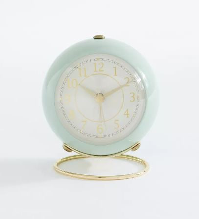 Analog Alarm Clocks, Retro Backlight Cute Simple Design Small Desk Clock with Night Light, Silent Non-Ticking, Battery Powered for Kids, Bedroom, Travel, Bedside Desktop