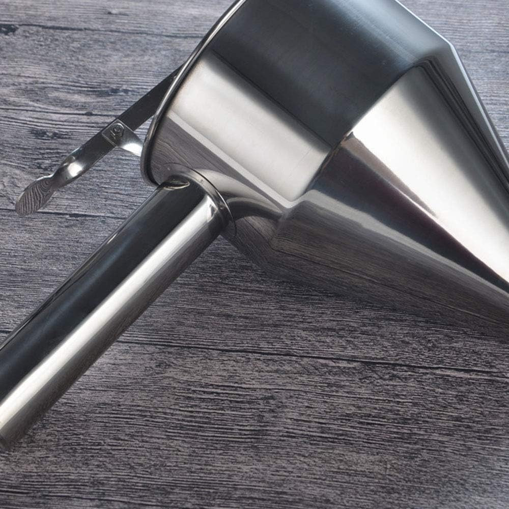 Stainless Steel Batter Dispenser with Stand | 1200ML No-Drip Funnel for Pancakes, Cupcakes, Muffins & Takoyaki | Ergonomic Handle, Dishwasher Safe