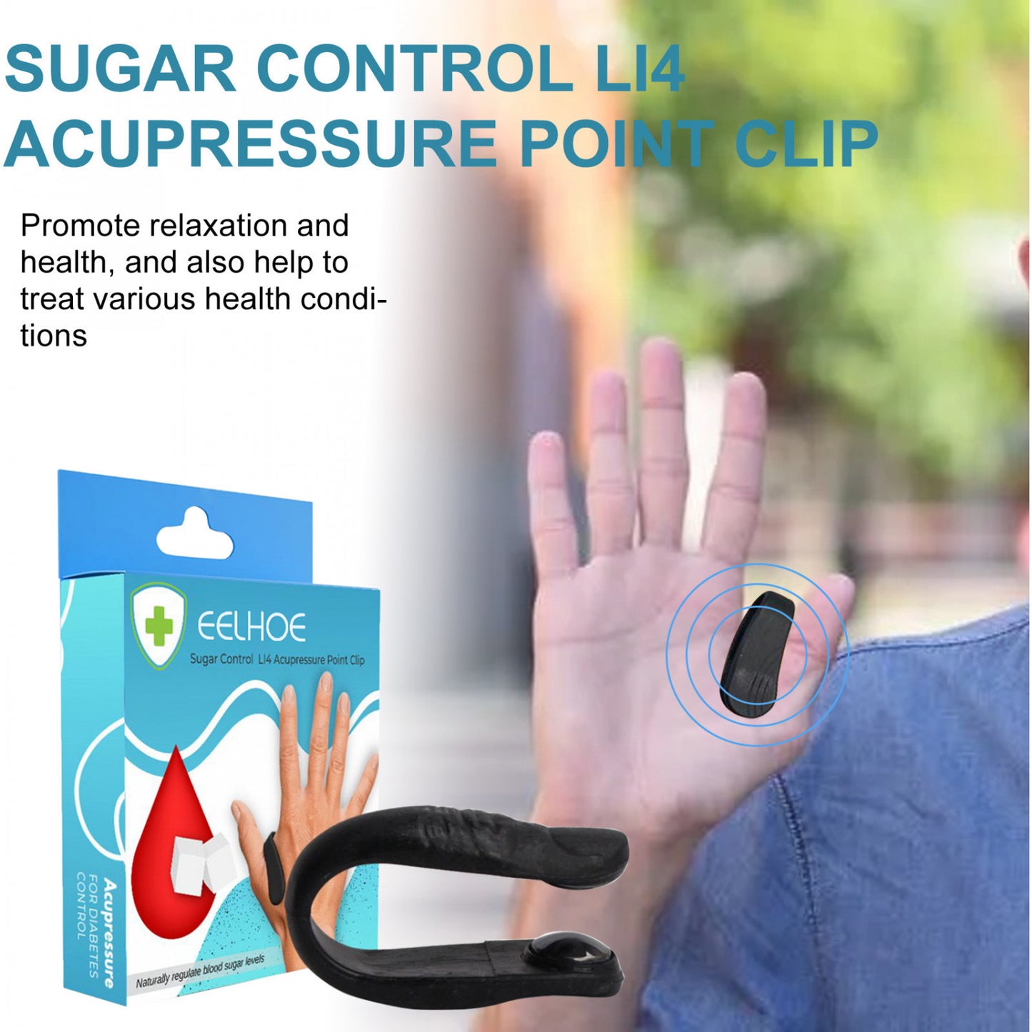 Sugar Control Acupressure Point Clip (4 Pcs Pack) – Reflexology Therapy for Blood Sugar & Metabolism