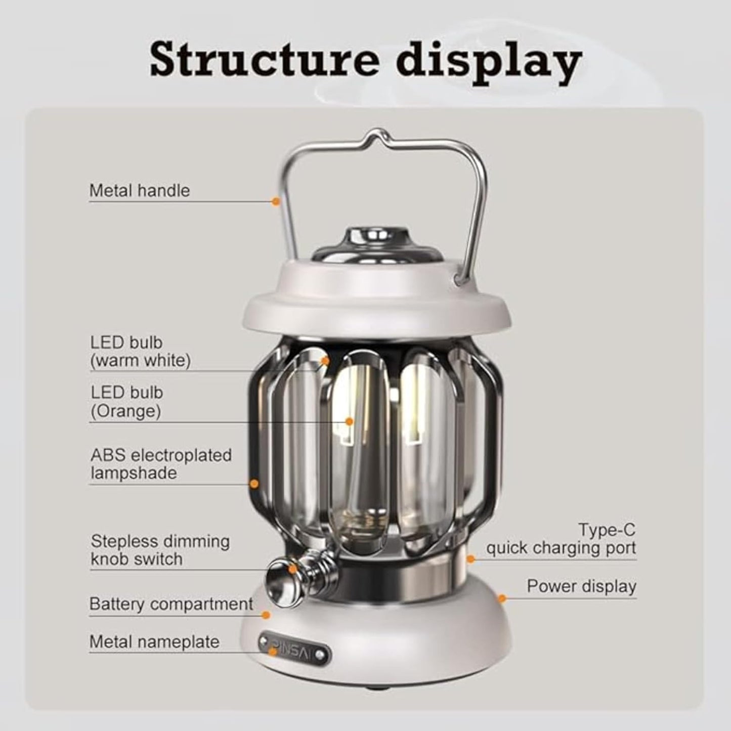 LANTERN LED CAMPING LAMP – Retro Design | Long Battery Life | Adjustable Brightness