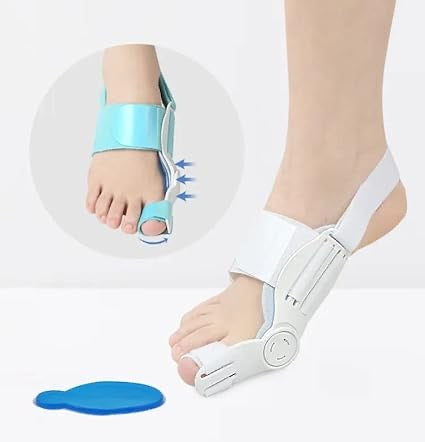 Toe straightener Bunion Corrector with Silicon Gel Pad for Women & Men, Hallux Valgus Adjustable Bunion Splint with toe fracture support for pain relief Day Night Support -