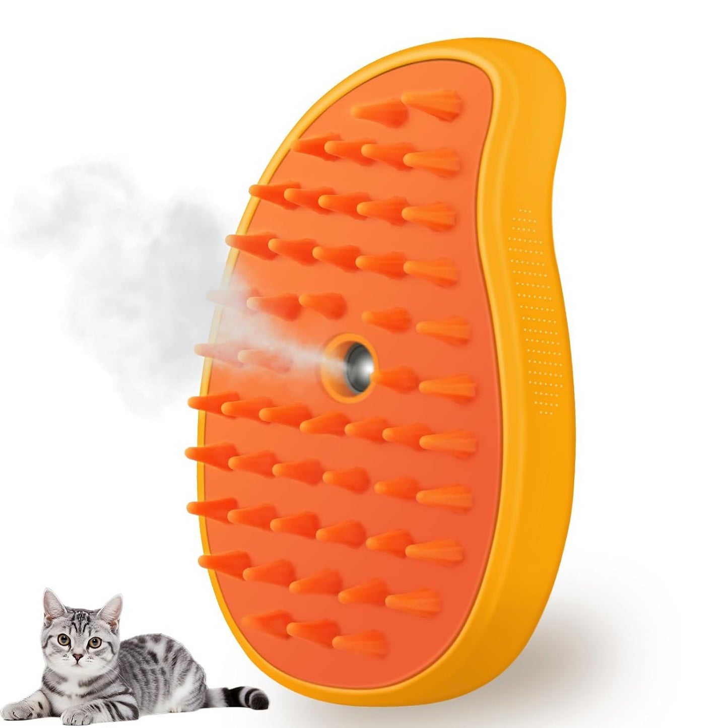 Small Mango Cat Steam Brush – Gentle Hot Steam Grooming Comb for Pets