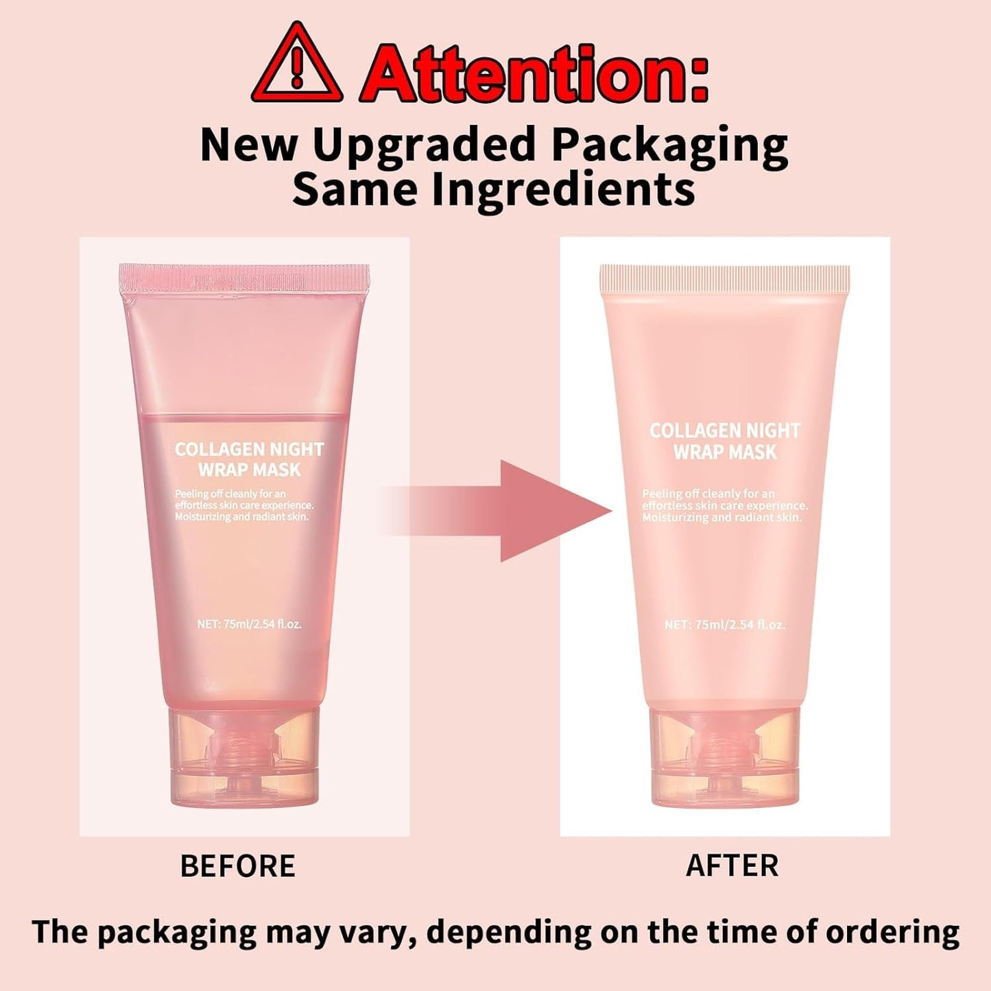 Organic Collagen Night Wrapping Mask – Korean Hydrolyzed Collagen Peel-Off Sleep Mask for Deep Skin Elasticity & Radiance (75ml)