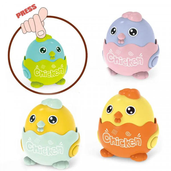Press & Go Chicken Toy – Cute Crawling Animal Vehicle for Kids