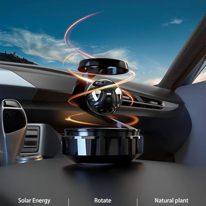 Solar Powered Floating Planet Car Air Freshener – Auto-Rotating Dashboard Fragrance Diffuser (No Batteries Needed)