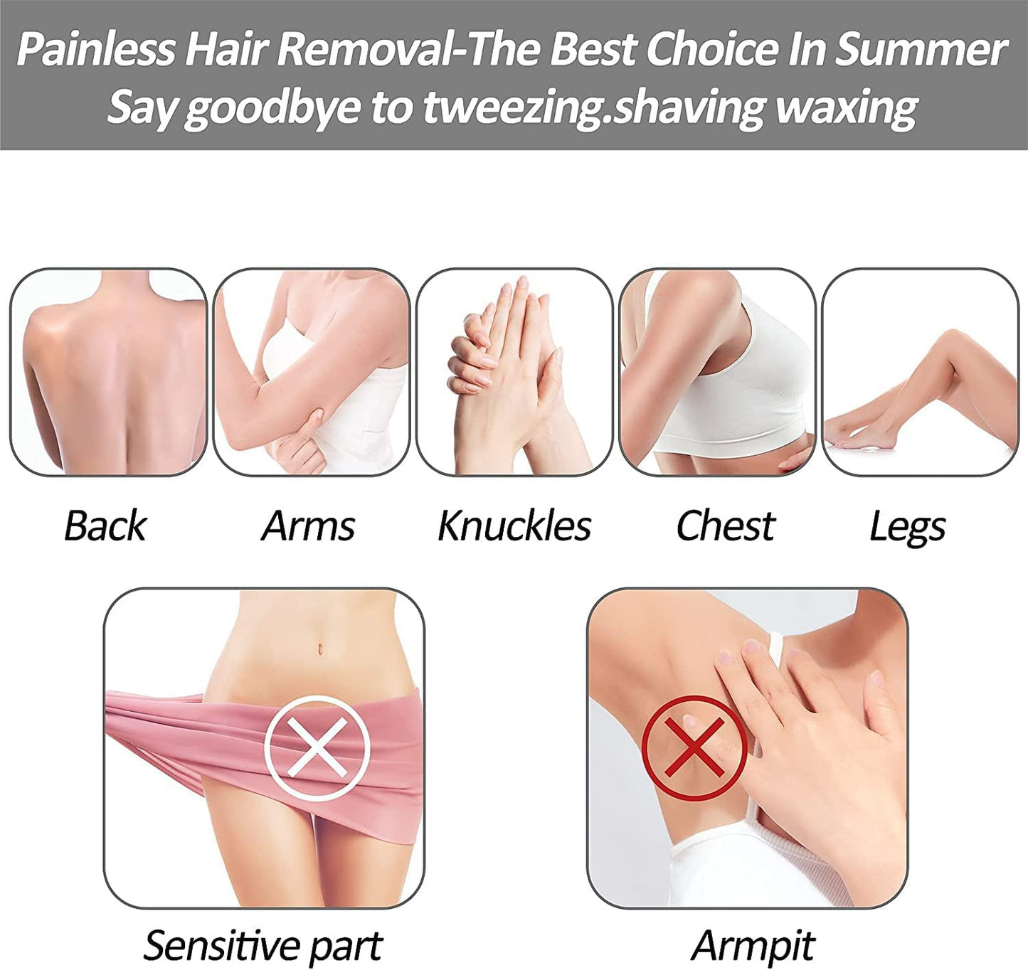 3-in-1 Painless Crystal Hair Eraser | Hair Removal + Foot Rasp + Skin Smoother