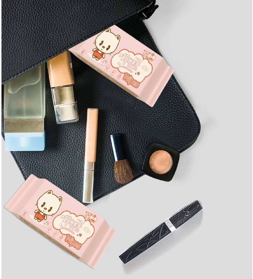 Mini Baby Wipes Disposable Portable Pocket Water Wipes Baby Skin Care Wet Tissue Travel Children Baby Hand & Face Baby Sanitizing Cleansing/Moisturising Wipes For Fresh (64 Wipes Pack)