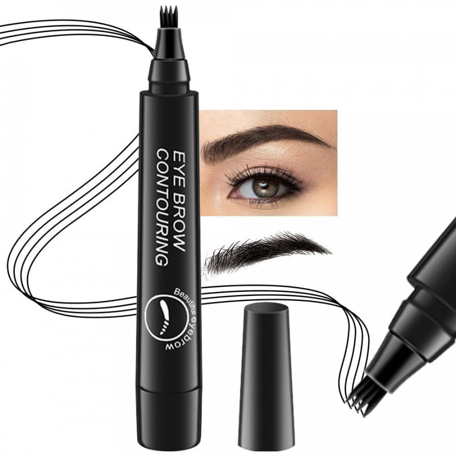 Ultra-Precision 24H Eyebrow Pen – Black | Waterproof, Hair-Like Micro Fork Tip