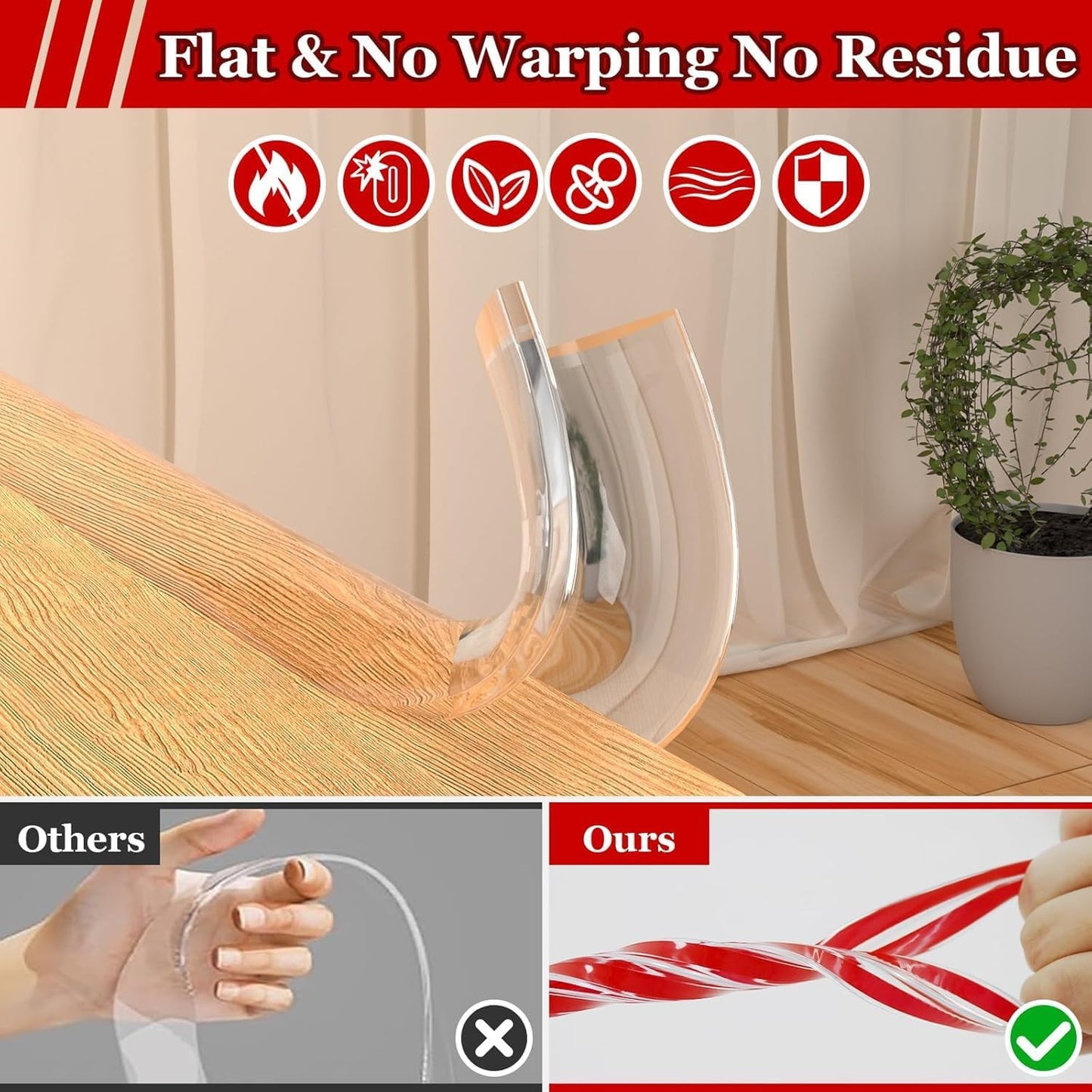 👶 Silicone Edge Protector Strip – Transparent Baby Safety Corner & Edge Guard