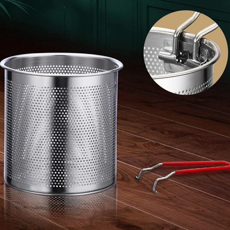 Stainless Steel Deep Fryer Pot with Basket – Oil Temperature Control, Non-Stick, Multi-Purpose Cooking Pot