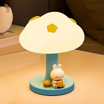Cloud Bedside Lamp Battery Powered Kids Night Light Small Table Lamp for Baby Nursery Room Essentials Newborn Kawaii Mushroom Touch Lamp