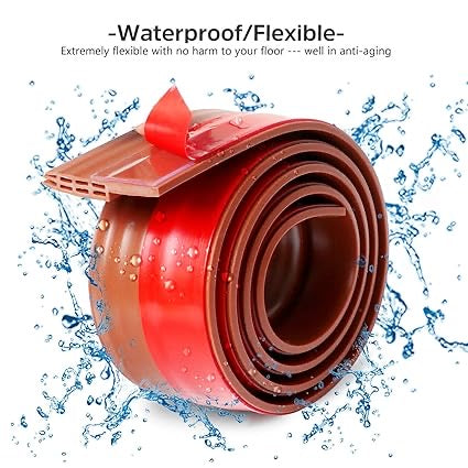 Silicon Door Bottom Sealing Strip | Self Adhesive Door Gap Filler Rubber | Door Bottom Sealing Strip Guard | Protector from Cockroach, Insect, Bugs, Air & Dust | (39 Inch, Brown)