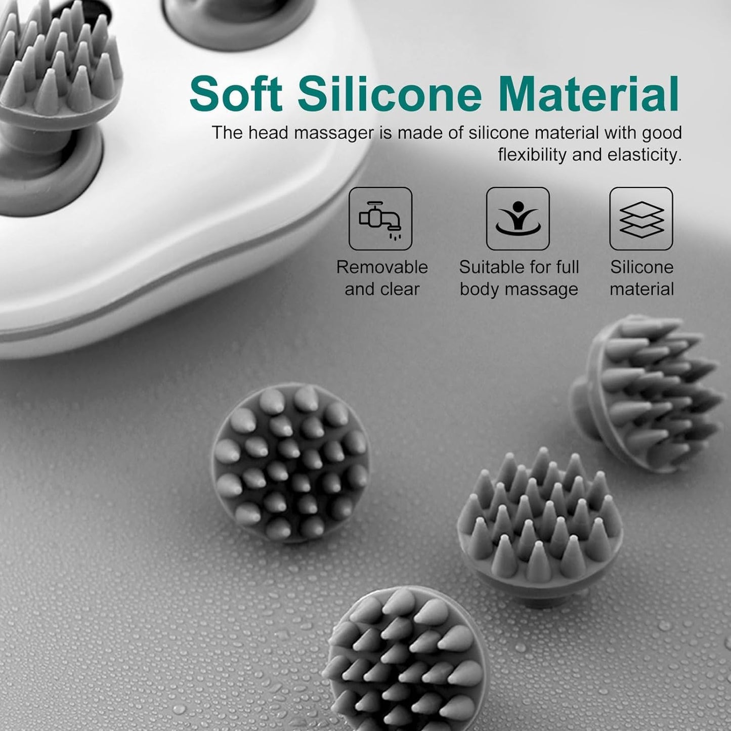 Electric Head & Scalp Massager – Relaxation, Stress Relief & Hair Growth with Waterproof Silicone