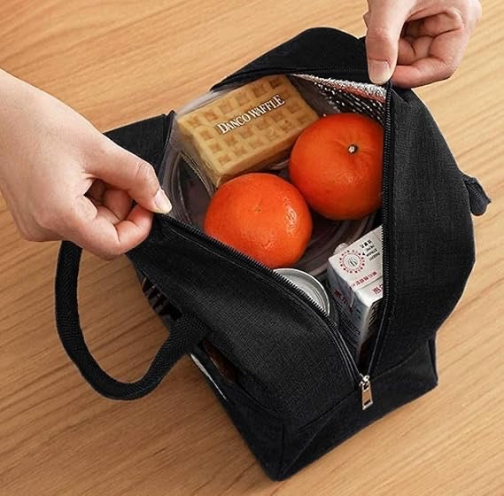 Waterproof Thermal Insulated Travel Storage Leak-Proof Hot Cold Lunch Bag Reusable Tote Bag with Inner Aluminum Foil for School Picnic Office Outdoor
