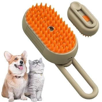 3-in-1 Cat Steam Brush – Shedding, Cleaning & Massage Grooming Comb with One-Touch Spray