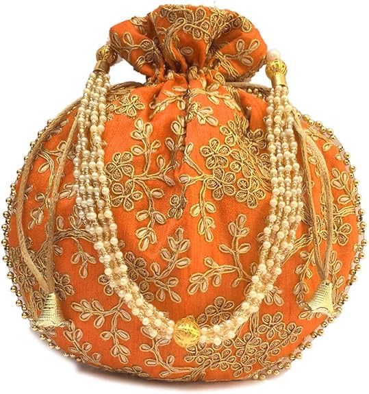 Potli Bag For Women Ethnic Designer Embroidery
Work Batwa Pearls Handle With Intricate