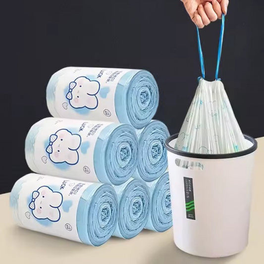 100 Pcs Garbage Bags Roll – Strong, Leakproof & Easy Tie-String Disposal