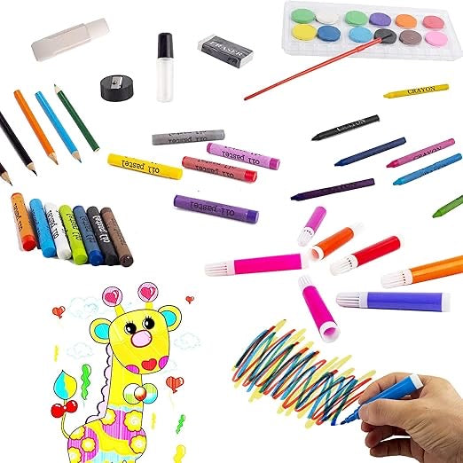 Painting Drawing Kit for Kids, Colour Set for Kids, Art Supplies Art Set Colouring Kit with Crayons Colored Pencils Acrylic Paint Mega Oil Pastels for Birthday for Girls Boys (150pcs Set)