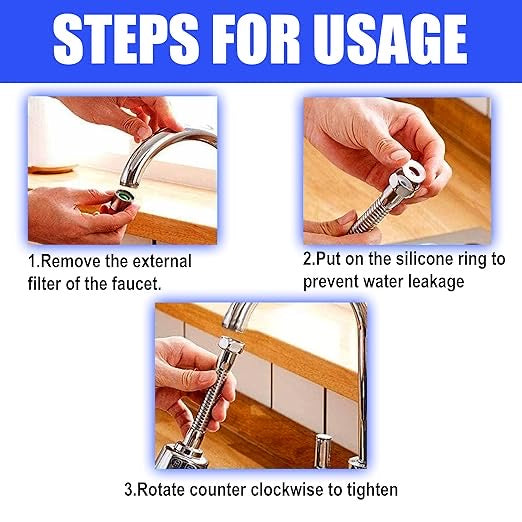 360° Rotatable Kitchen Tap Extender – Universal Faucet Sprayer with 3 Water Modes | Splash Filter Attachment for Kitchen & Bathroom