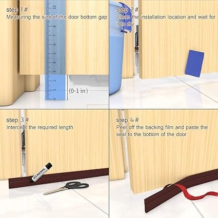 Silicon Door Bottom Sealing Strip | Self Adhesive Door Gap Filler Rubber | Door Bottom Sealing Strip Guard | Protector from Cockroach, Insect, Bugs, Air & Dust | (39 Inch, Brown)