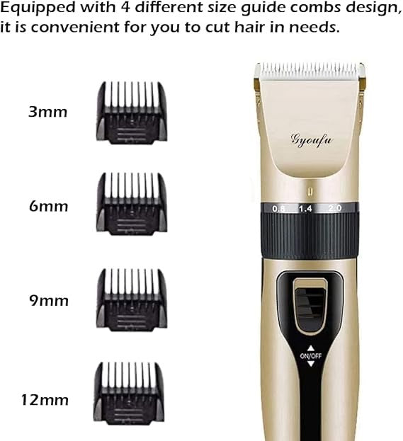 Rechargeable Cordless Hair Clippers – For Men, Women & Pets | 4 Combs + Scissors | Haircut, Beard, Sideburns & Grooming Kit