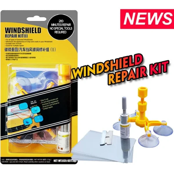 Windscreen Glass Crack Repair Kit – Professional DIY Windshield Chip & Crack Restorer with Vacuum Seal Technology