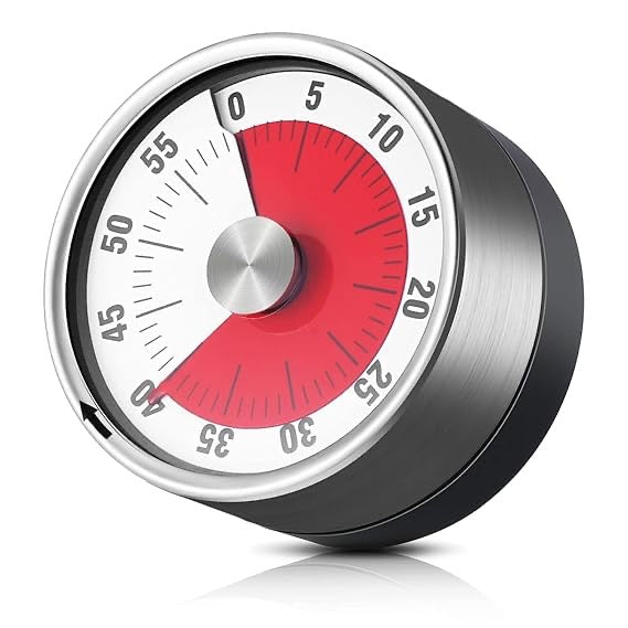 Visual Analog Countdown Timer, Magnetic Mechanical Kitchen Timer Kid Round Clock 60 Minute for for Kitchen Teacher Classroom Meeting Kids Children Adults